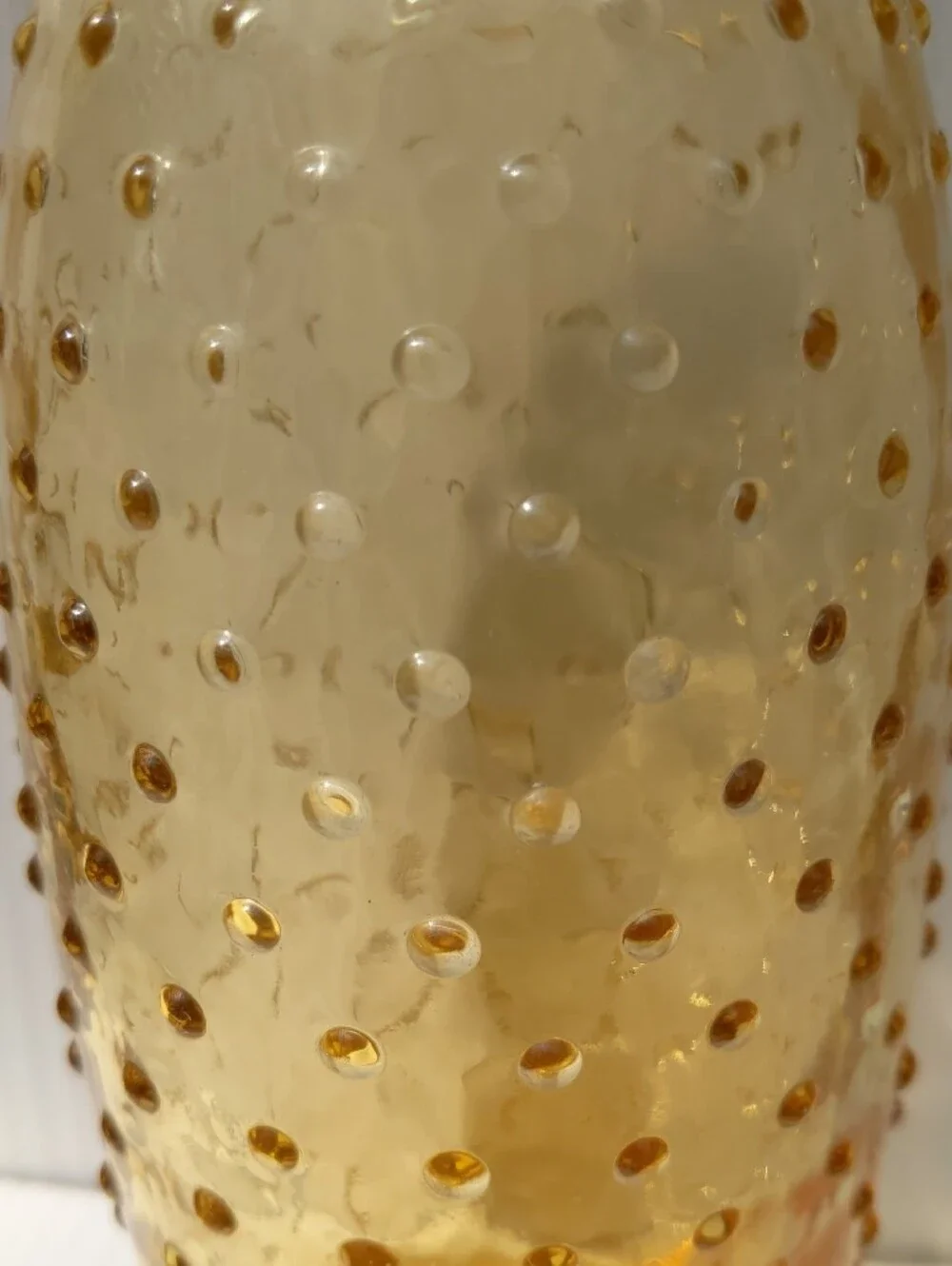 Vintage Amber Hobnail Glass Decanter/Vase